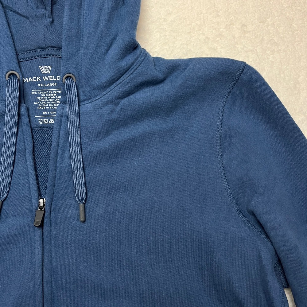 Mack Weldon Full Zip Hoodie‎ XX Large Navy Blue Cotton Blend Casual Comfort